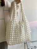 Foufurieux Girl Pleated Bubble Shoulder Bag Large-capacity Armpit Packs