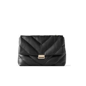 Leather Crossbody Bag with Chain Strap and Large Tote Design