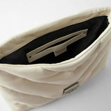 Leather Crossbody Bag with Chain Strap and Large Tote Design