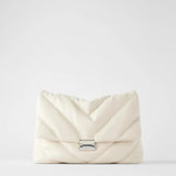 Leather Crossbody Bag with Chain Strap and Large Tote Design