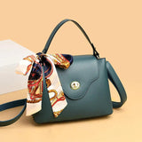 Women Pu Leather Handbag Shoulder Bag Solid Tote Lady Flap Crossbody Bag