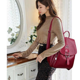 High Leather Women Backpack for School & Travel