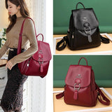 High Leather Women Backpack for School & Travel