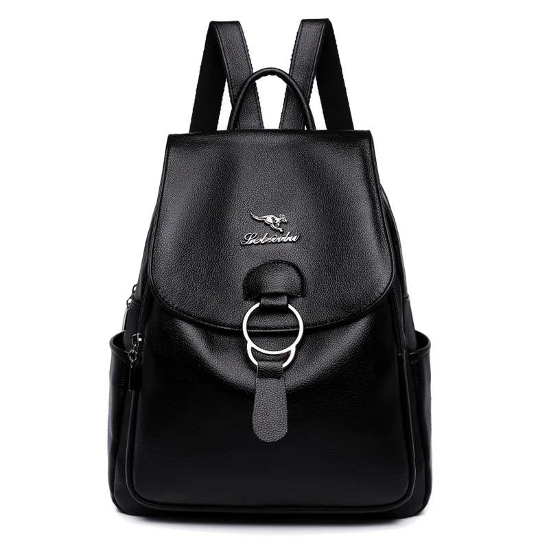 High Leather Women Backpack for School & Travel