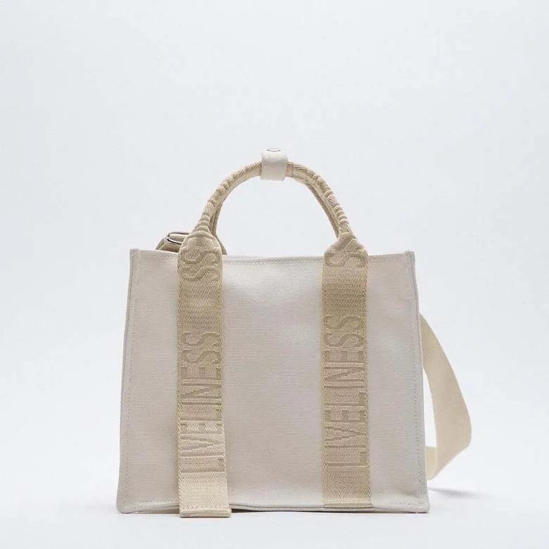 Casual Letters Canvas Women Handbags Large Tote Shoulder Crossbody Bags