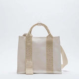 Casual Letters Canvas Women Handbags Large Tote Shoulder Crossbody Bags