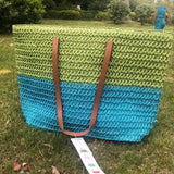 Retro Straw Bag Summer Large Capacity Shoulder Bag Beach Bag Woven Handle Bag