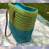 Retro Straw Bag Summer Large Capacity Shoulder Bag Beach Bag Woven Handle Bag