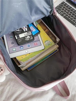 Female Student Nylon Backpack Anti Theft Rucksack Mochila