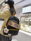 Female Student Nylon Backpack Anti Theft Rucksack Mochila