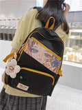 Female Student Nylon Backpack Anti Theft Rucksack Mochila