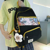 Female Student Nylon Backpack Anti Theft Rucksack Mochila