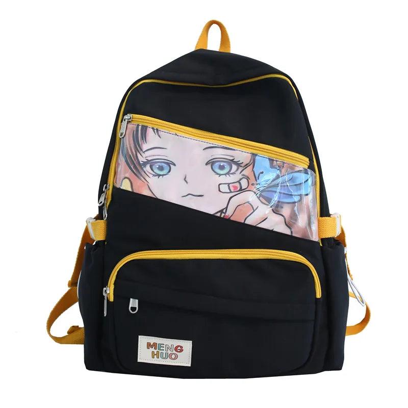 Female Student Nylon Backpack Anti Theft Rucksack Mochila