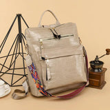 Large Women's Capacity PU Leather Backpack Bag for Teenager Girl