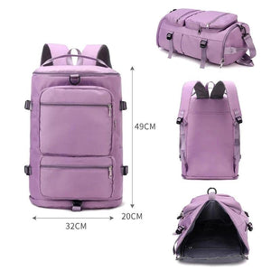 Large Capacity Women Outdoor Travel Shoulder Backpack Sports Yoga Luggage Bag