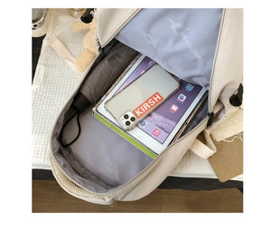 Waterproof Nylon Women Backpack Multilayer Schoolbag Large Capacity