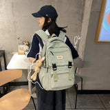 Waterproof Nylon Women Backpack Multilayer Schoolbag Large Capacity