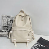 Women Solid Leather Backpack Large Capacity Travel School Bag
