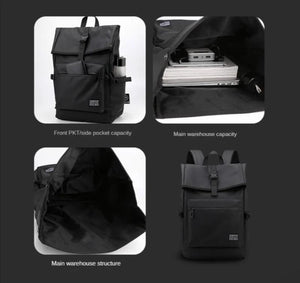 Men's Leisure Travel Backpack Large Capacity Lightweight Schoolbag