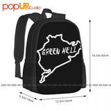 Nurburgring Ring Green Hel Karting F1 Backpack Large Capacity