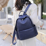 Women's Waterproof Leather Backpack for School and Travel