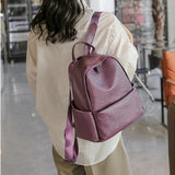 Women's Waterproof Leather Backpack for School and Travel