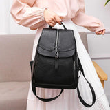 Leather Pu Backpack for Men and Women - School Laptop Travel Bag