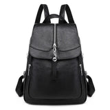 Leather Pu Backpack for Men and Women - School Laptop Travel Bag