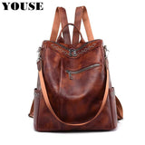 Women Girls School Leather Backpack Stylish Waterproof Fishing Bag