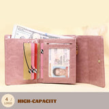 Women's Retro Coin Purse Oil Wax Leather Buckle Coin Bag