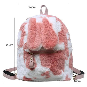 Female Wild Rabbit Ears Mini Backpack Kid's 3D Cartoon Animal Backpack
