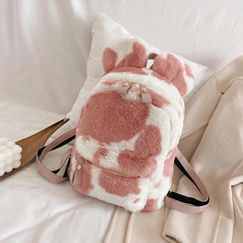 Female Wild Rabbit Ears Mini Backpack Kid's 3D Cartoon Animal Backpack