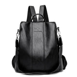 Anti-theft Leather Backpack Women Vintage Shoulder Bag Ladies Capacity