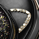 Sequin Women Backpack Rhinestone Lovely Cat School Bags