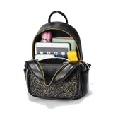 Sequin Women Backpack Rhinestone Lovely Cat School Bags