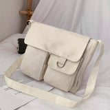 Canvas Messenger Bag Crossbody Paint Initial Series Large Tote