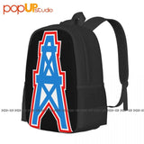 Houston Oilers Rugby Team Backpack Large Capacity Vintage Schoolbag