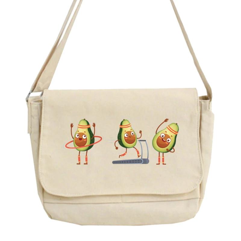 Japanese Avocado Pattern Messenger Bag Youth College Style
