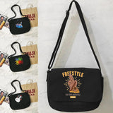 Harajuku Style Student Messenger Bag with Hand Pattern