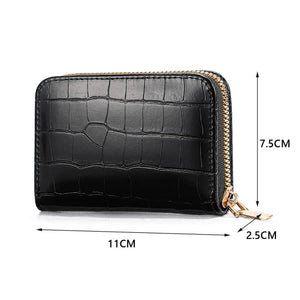 Retro Crocodile Pattern Clutch Purse Zipper Travel Wallets