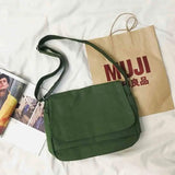 Japanese Style Messenger Bag with Text Pattern
