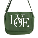 Japanese Style Messenger Bag with Text Pattern