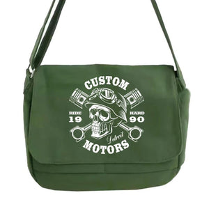 Skull Pattern Messenger Bag for Students