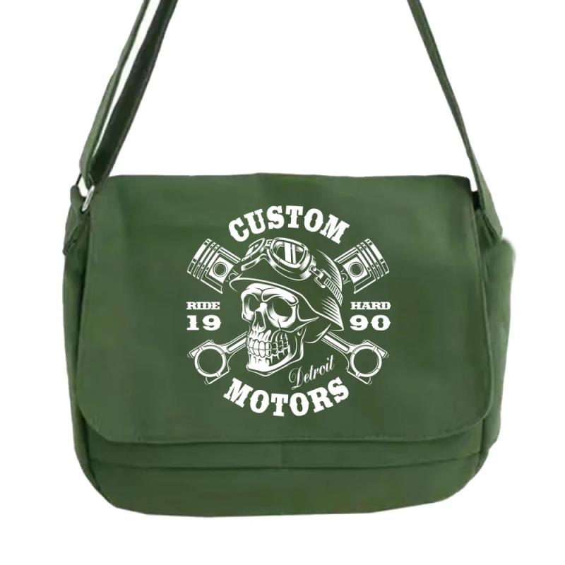Skull Pattern Messenger Bag for Students