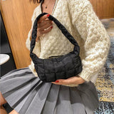 Embroidered Rhombus Shoulder Bag Oxford Tote Women's Handbag