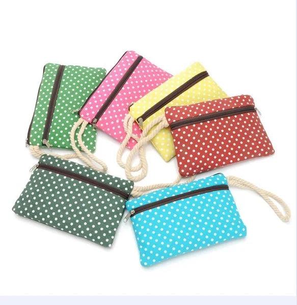 Cotton Fabric Wallet Bag with Hemp Rope Storage Bag