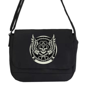Japanese Student Messenger Bag Skull Pattern