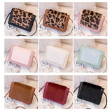 Leopard Print Rabbit Fur Phone Pouch Crossbody Bag