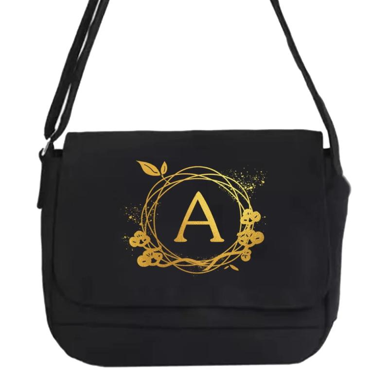 Japanese Harajuku Style Messenger Bag with Wreath Pattern