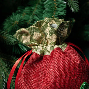 Christmas Gift Bag Red Green Drawstring Candy Bag Decorations